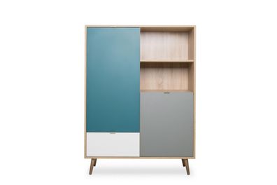 Finori Highboard Cuba Dreifarbig/Sonoma Eiche