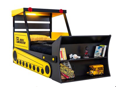 Lajivert Bagger Kinderbett Bulldozer mit LED 100x200 cm