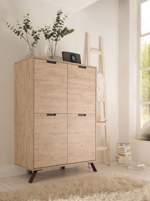 Design Highboard in Eiche Palma 4-türig