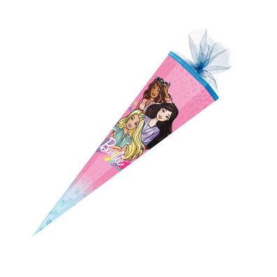 Schultüte BARBIE GIRL 85 cm 6-eckig große Zuckertüte Barbiepuppen mit Tüllverschluss