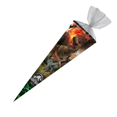 Schultüte Jurassic WORLD 85 cm 6-eckig Dinosaurier-Zuckertüte Dino mit Tüllverschluss