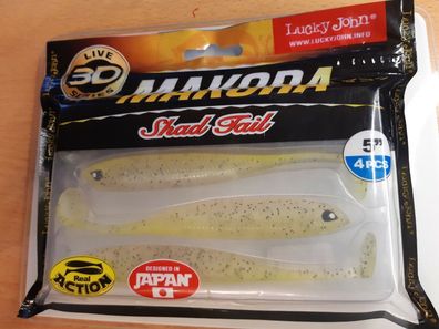 NEU Angel Köder Lucky John Makora Shad Tail GELB 12cm Gummiköder 5" Bait NEW