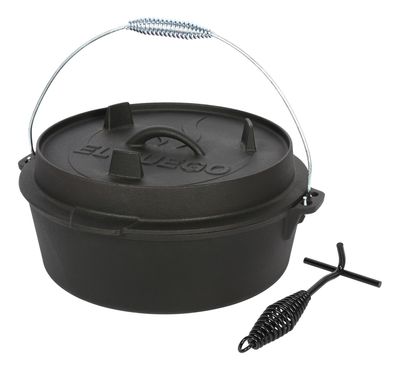 El Fuego Dutch Oven 5,6 Liter Deckel 1,7L mit Deckelheber AY4621 Kasan Gusseisen