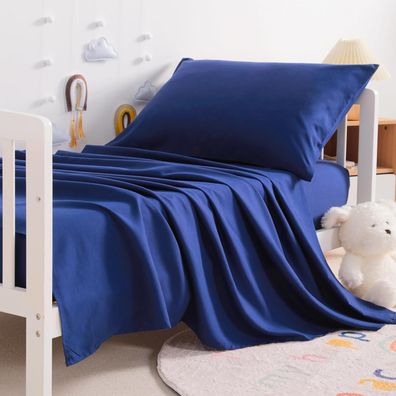 3-Piece Microfiber Toddler Sheet Set: Navy Blue