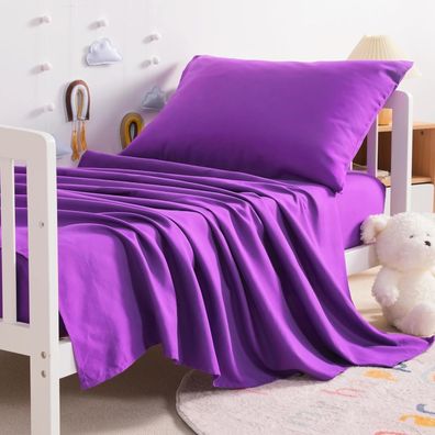 3-Piece Microfiber Toddler Sheet Set: Purple