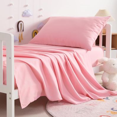 3-Piece Microfiber Toddler Sheet Set: Pink