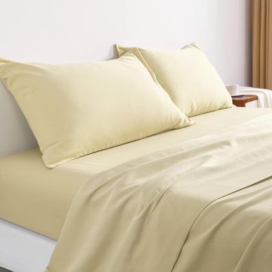 3-Piece Microfiber Twin Sheet Set: Super Soft, Wrinkle-Resistant, Light Taupe