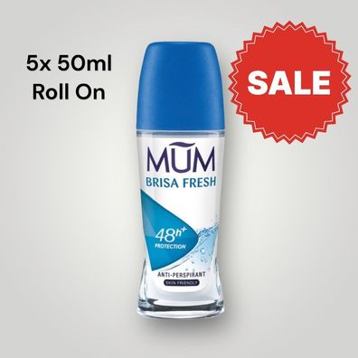 Mum Deo Roll On Roller Brisa Fresh Deodorant 5x 50ml (€ 91,56 / L) SALE Aktion