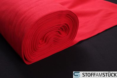 0,5 Meter Stoff Baumwolle Elastan Bündchen rot 45 cm breit