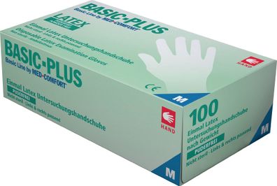 Einw.-Handsch. Basic Plus Gr. XL hellbeige Latex EN 455 PSA I 100 St./Box AMPRI