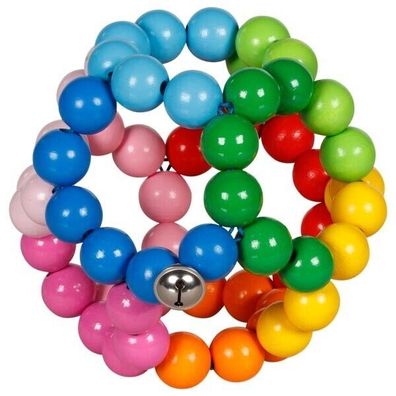 Regenbogen Ball 13cm Greifling Holz Motorik Kleinkind Spielzeug Baby