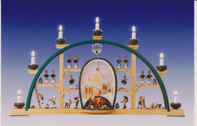 Schwibbogen Freiberger Dom braunes Bild elektrisch 70x40x5cm NEU Lichterbogen