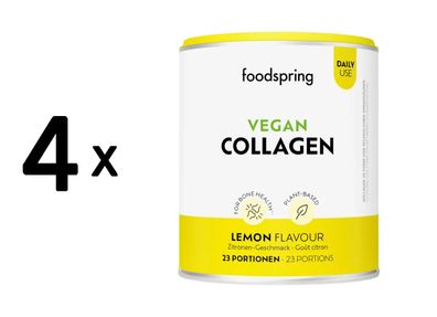 4 x foodspring Vegan Collagen (138g) Lemon