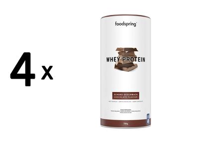 4 x foodspring Whey (750g) Chocolate