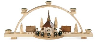 Lichterbogen Schwibbogen Kurrende kleines Dorf natur (LxBxH):47x11x20cm NEU