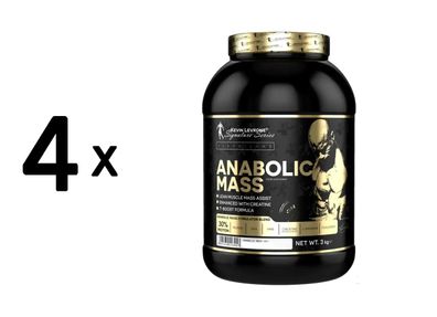 4 x Kevin Levrone Signature Series Anabolic Mass (3000g) Strawberry