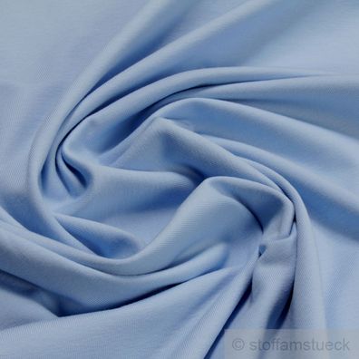 0,5 Meter Stoff Baumwolle Elastan Single Jersey hellblau T-Shirt weich dehnbar