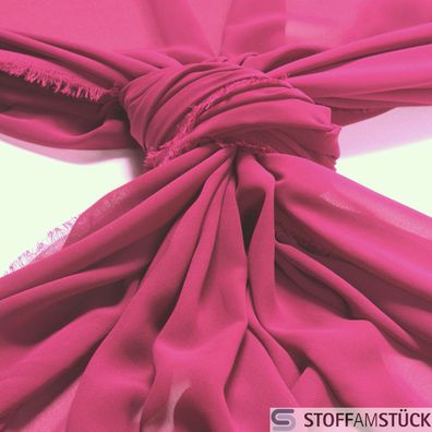 Stoff Polyester Chiffon fuchsia transparent leicht weich fallend violett