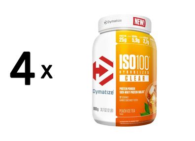 4 x Dymatize ISO 100 Clear (900g) Peach Ice Tea