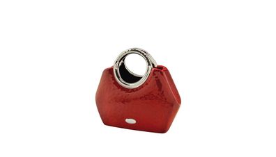 Gilde Vase Handtasche "Milano" platin, rot H: 21 cm B: 24.50 cm T: 10.5 cm 43386