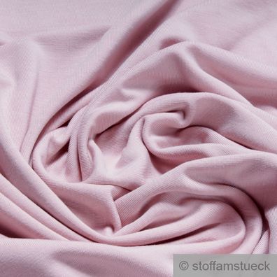 Stoff Bambus Elastan Single Jersey pastellrosa atmungsaktiv knitterarm rosa