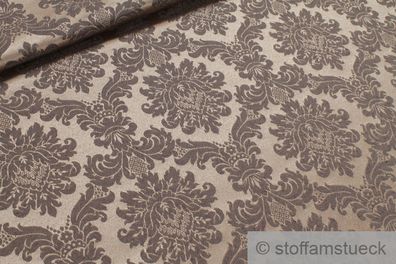 Stoff Baumwolle Polyester Jacquard braun Ornament dunkelbraun 280 cm breit