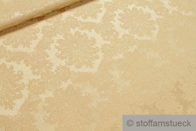 Stoff Baumwolle Polyester Jacquard gold Ornament Ton in Ton 280 cm breit