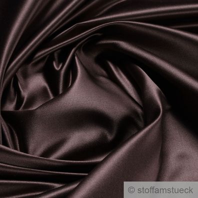 Stoff Duchesse Seide Satin dunkelbraun anthrazit anschmiegsam