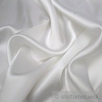 Stoff Seide Elastan Satin weiß weich fließend Stretch elastisch edel