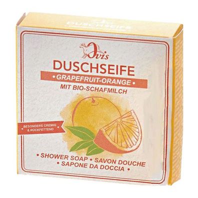 Duschseife Grapefruit-Orange, Ovis Schafmilchseife, 100% Bio, für die tägliche Dusche