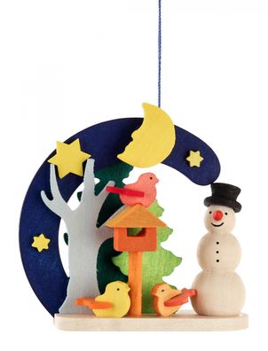 Baumbehang Behang Schneemann mit Vogelhaus H=7cm NEU Christbaumschmuck Weihnacht