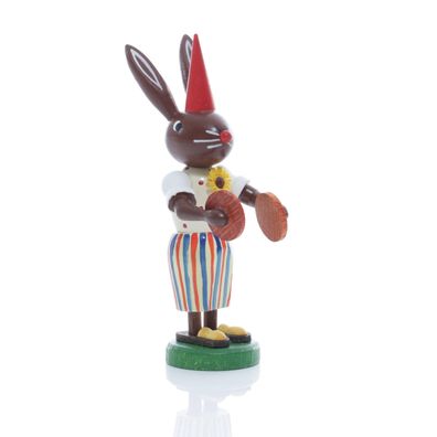 Osterfigur Hase Clown mit Chellen Höhe ca 9 cm NEU Osterdeko Osterhasenfigur