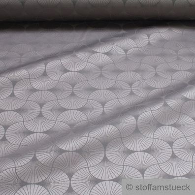 Stoff Baumwolle Polyester Jacquard taupé Fächer Geometrie Dekostoff braungrau