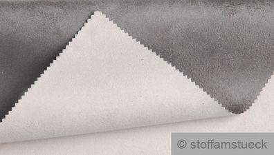 Stoff Polyester Kunstleder Wildleder double face ecru taupe Wildlederimitat