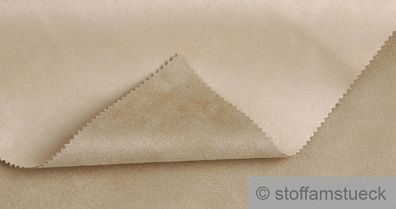 Stoff Polyester Kunstleder Wildleder double face beige sand Wildlederimitat