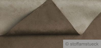 Stoff Polyester Kunstleder Wildleder double face braun beige 30.000 Martindale