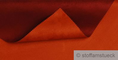 Stoff Polyester Kunstleder Wildleder double face orange ziegelrot 30.000 Martindale