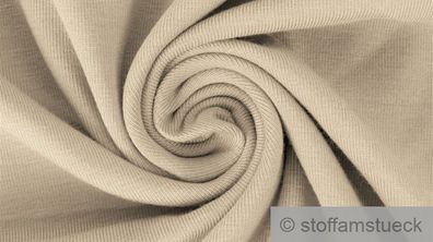 0,5 Meter Stoff Baumwolle Elastan French Terry beige Sommer Sweat Jersey