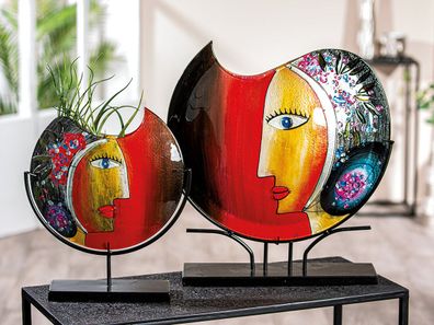 Gilde Glasart Deko Vase Face "Cloe" 52073