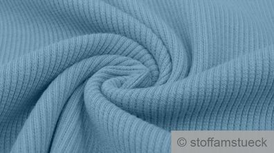 Stoff Baumwolle Elastan Rib Jersey hellblau Rippenjersey Rippenstrick