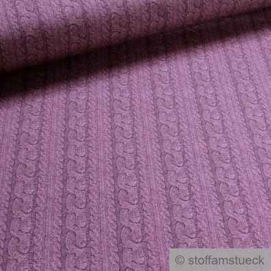 Stoff Baumwolle Elastan French Terry altrose Strickmuster Digitaldruck Sweat