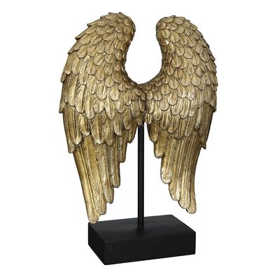 Casablanca Skulptur "Wing" Poly . goldfarben . Antikfinish . mit Glitter auf schwa