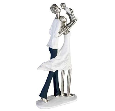 Casablanca Skulptur Elternglück weiss/silber Höhe: 35 cm Breite: 16 cm Tiefe: