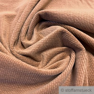 Stoff Baumwolle Elastan Breitcord caramel Baumwollstoff Breit Cord Genuacord