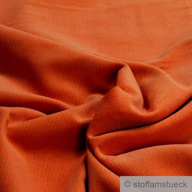 Stoff Baumwolle Cord mango Baumwollstoff Babycord Feincord orange