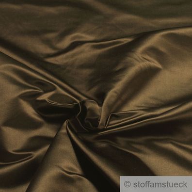 Stoff Duchesse Seide Satin braun oliv anschmiegsam fest weich