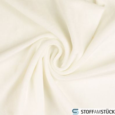 Stoff Baumwolle Polyester Nicki natur Nicky weich creme