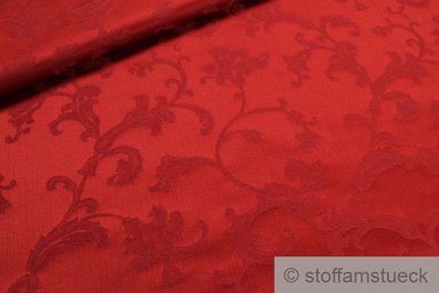 Stoff Baumwolle Polyester Jacquard rot Ranke bordeaux 280 cm breit