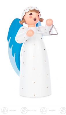 Engel mit Triangel stehend H=ca 7 cm NEU Erzgebirge Weihnachtsfigur Holzfigur