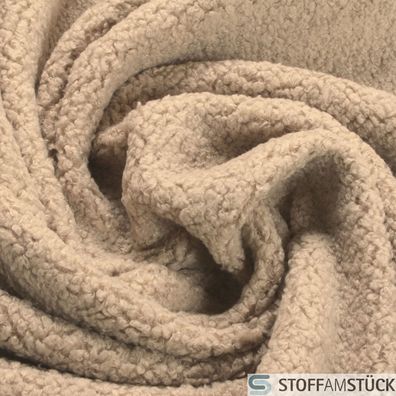 Stoff Polyester Teddyfell beige Teddyplüsch 100.000 Martindale Polsterstoff